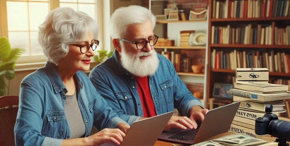 A retired couple working on passively created incomes.